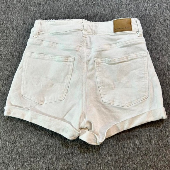 American Eagle Shorts Women's Size 0 White Mom Shorts Stretch High Waisted - Picture 5 of 7